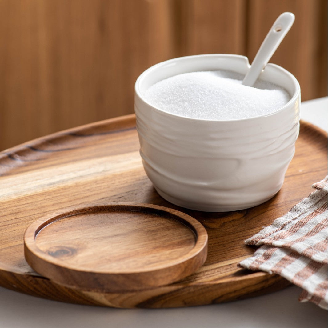 Minimalist Ceramic Spice Jar Set with Wooden Lids & Spoons, Black - White Kitchen Seasoning Storage Containers