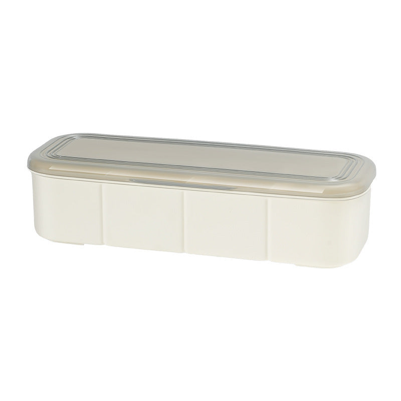 4-Compartment Spice Box with Transparent Lid and Spoons – Seasoning Organizer for Kitchen